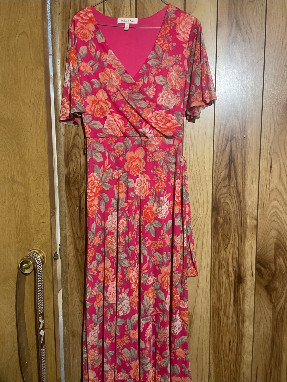 Floral Wrap Maxi Dress - Pink Floral